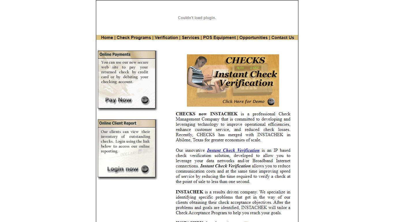 CHECKS the check verification and recovery company